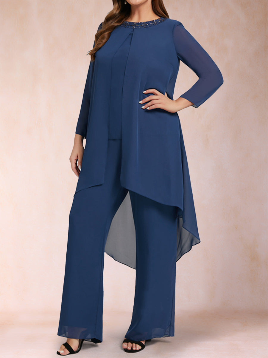 Maya Grace Navy Blue fabric detail mother of the bride dress