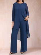 Maya Grace Navy Blue hem detail mother of the bride dress