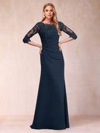Cressida Joy Navy Blue front view mother of the bride dress