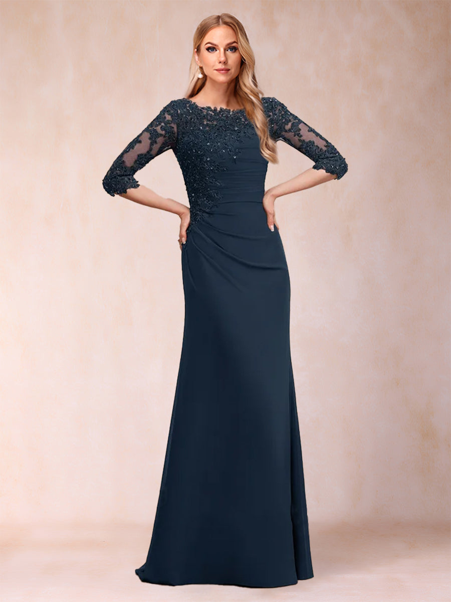 Cressida Joy Navy Blue front view mother of the bride dress