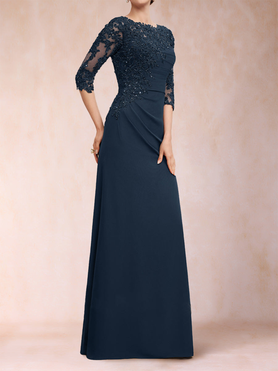 Cressida Joy Navy Blue hem detail mother of the bride dress