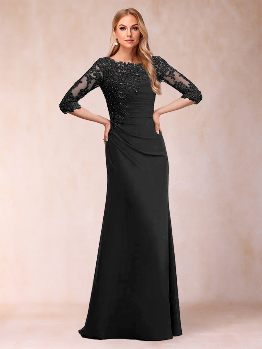 Cressida Joy Black front view mother of the bride dress