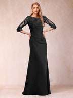 Cressida Joy Black front view mother of the bride dress