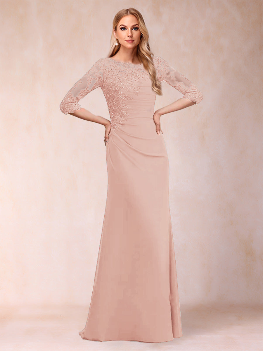 Cressida Joy Blush front view mother of the bride dress