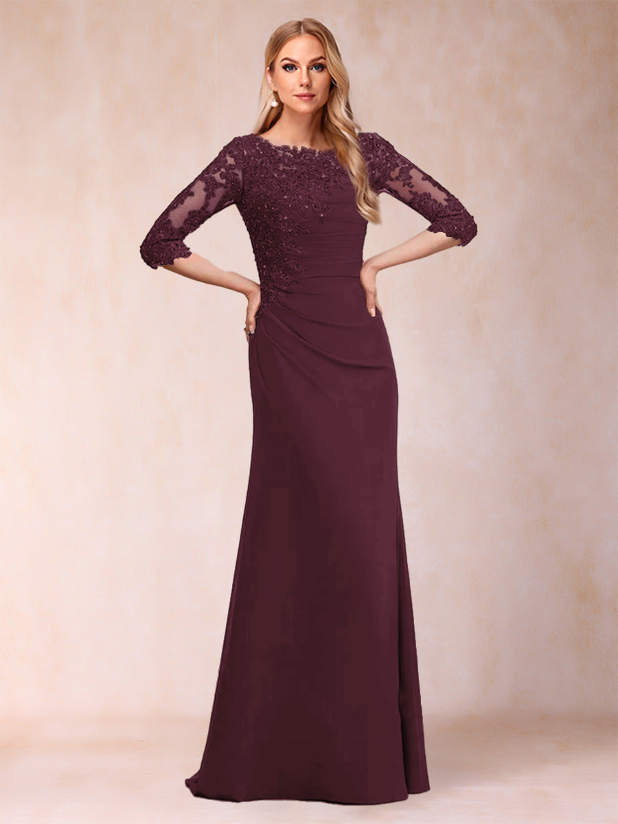 Cressida Joy Burgundy front view mother of the bride dress