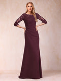 Cressida Joy Burgundy front view mother of the bride dress