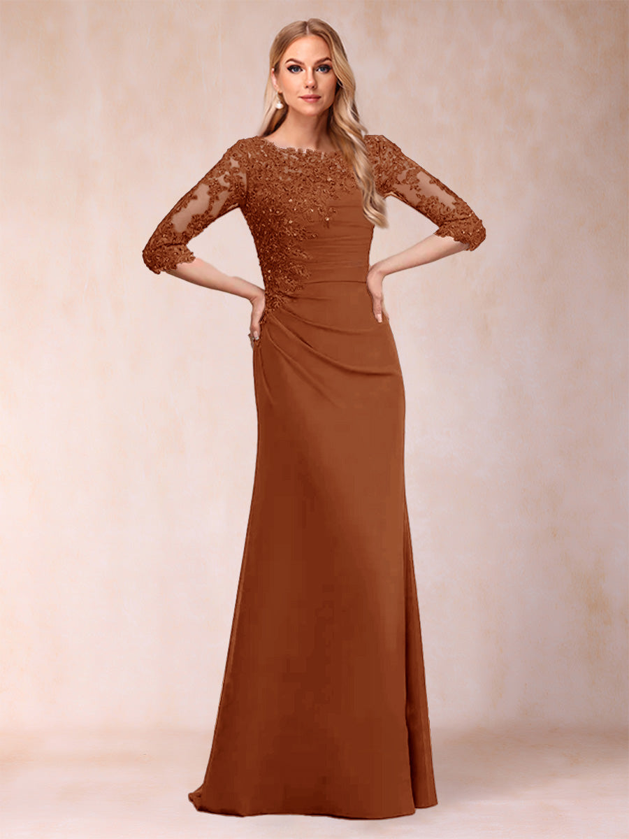Cressida Joy Burnt Orange front view mother of the bride dress