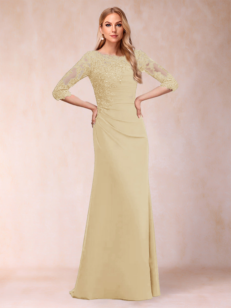 Cressida Joy Champagne front view mother of the bride dress