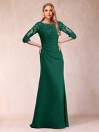 Cressida Joy Hunter Green front view mother of the bride dress