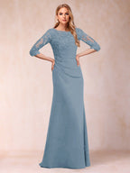Cressida Joy Dusty Blue back view mother of the bride dress