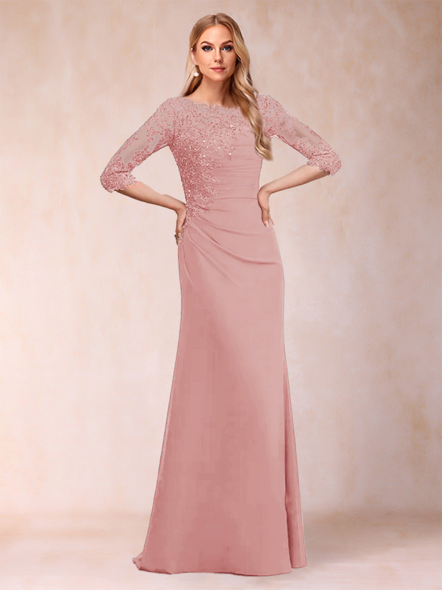 Cressida Joy Dusty Rose front view mother of the bride dress