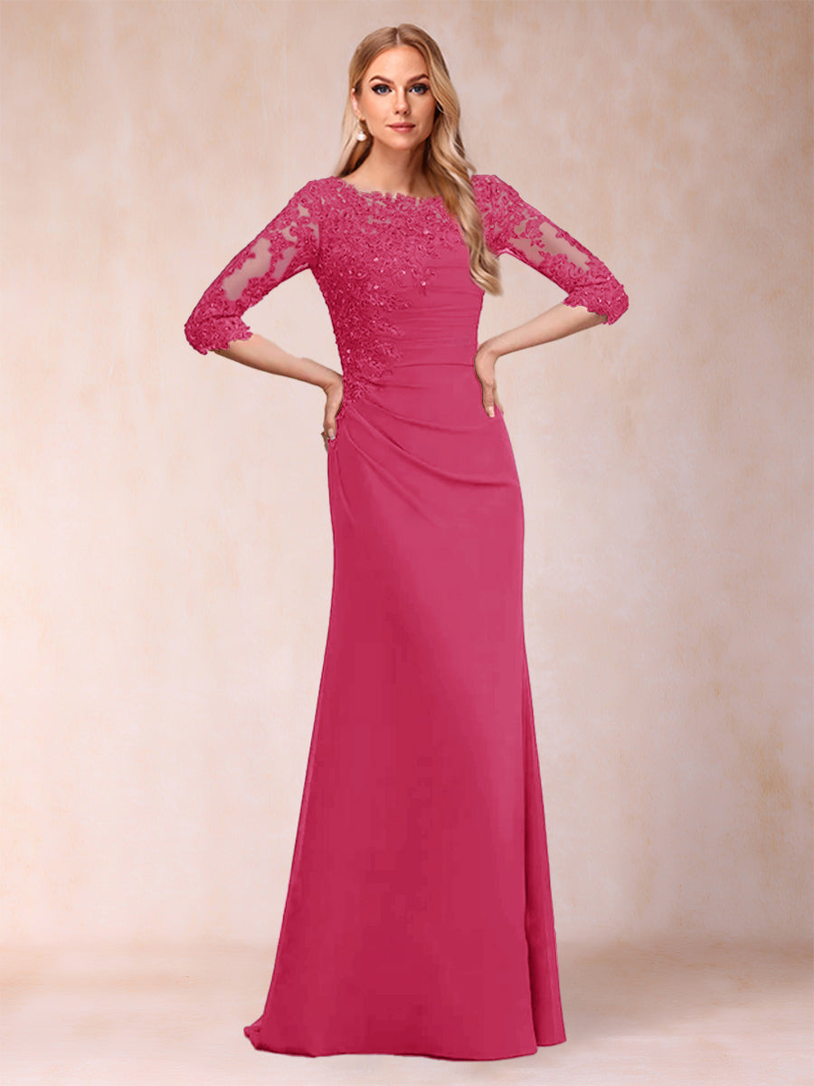 Cressida Joy Fuchsia front view mother of the bride dress