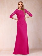Cressida Joy Fuchsia back view mother of the bride dress