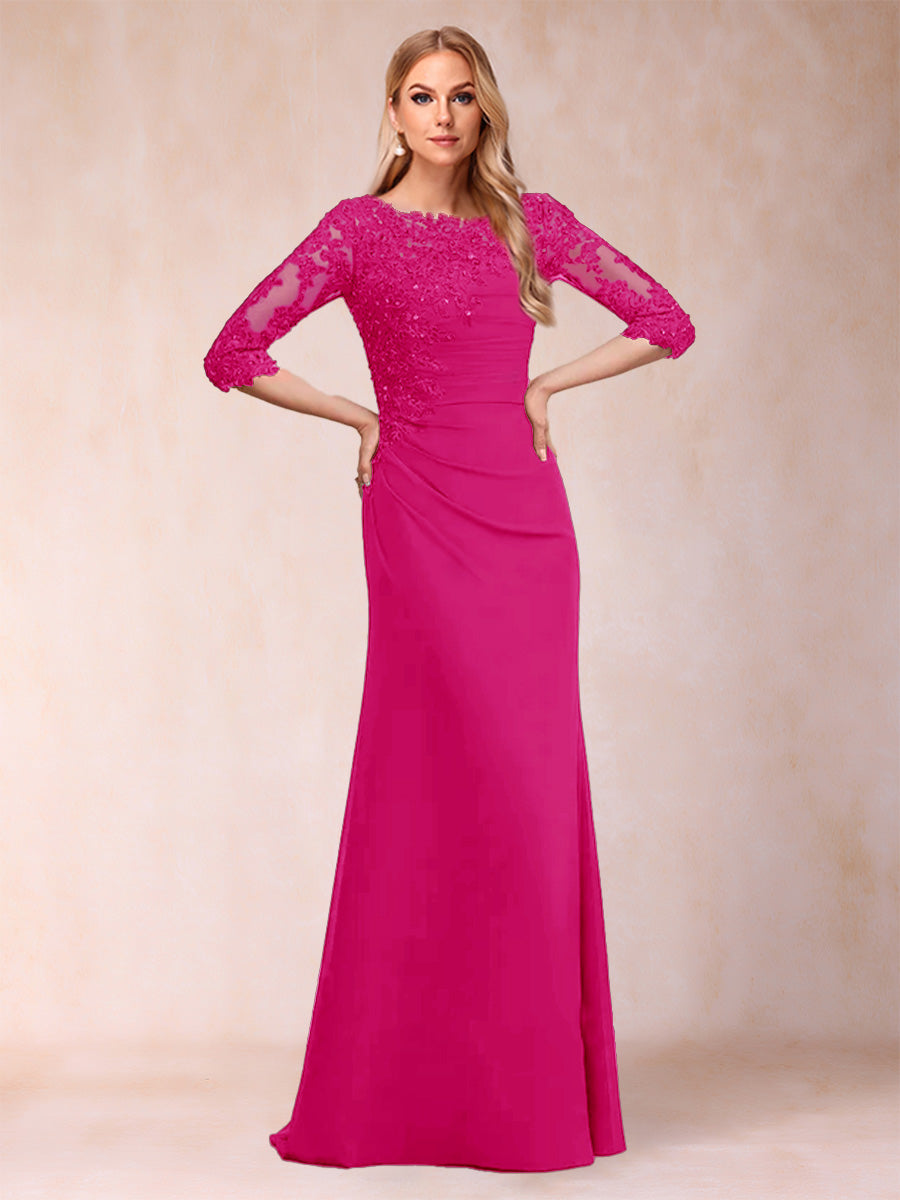 Cressida Joy Fuchsia back view mother of the bride dress
