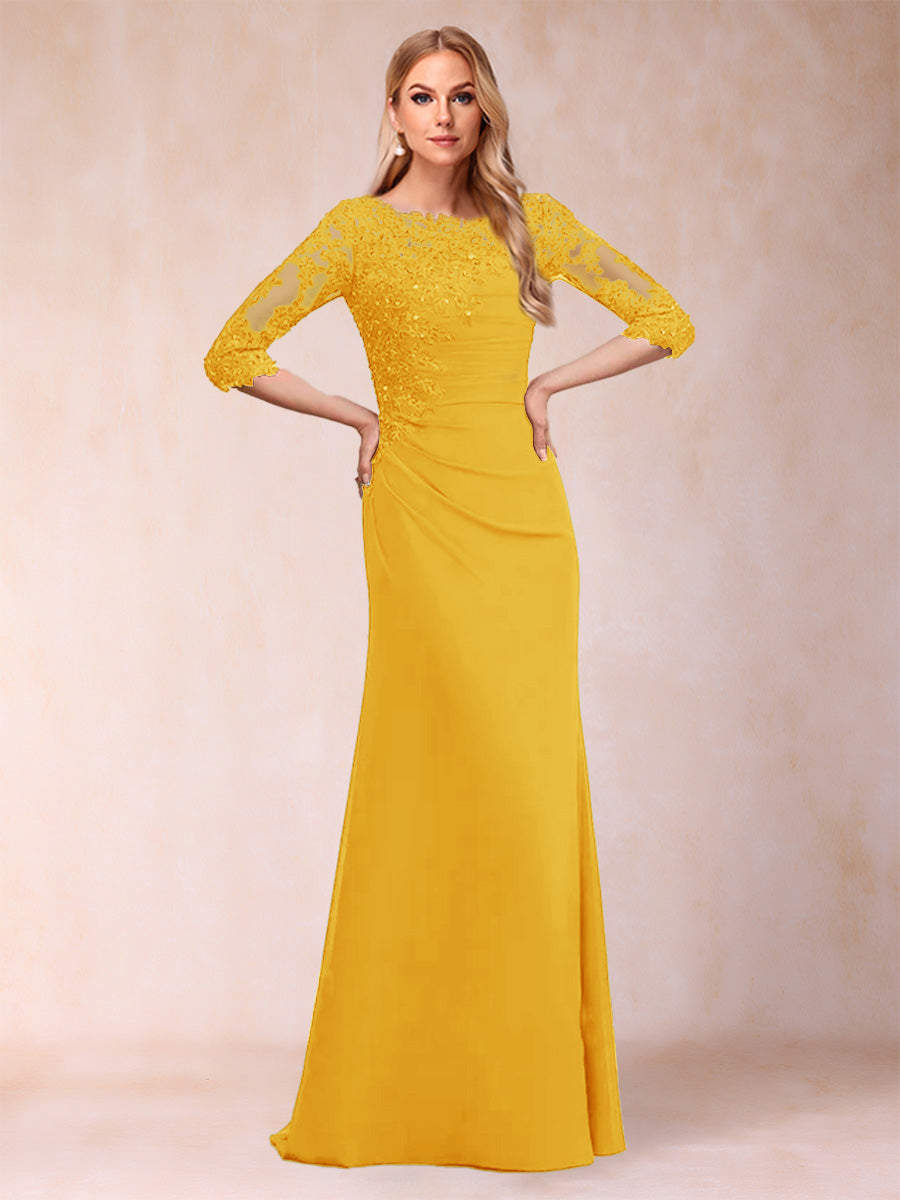 Cressida Joy Gold front view mother of the bride dress