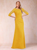 Cressida Joy Gold front view mother of the bride dress