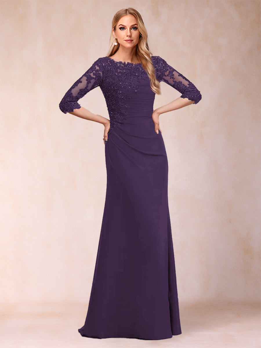Cressida Joy Grape front view mother of the bride dress