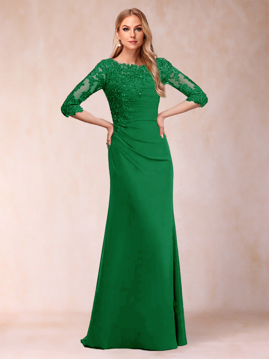 Cressida Joy Forest Green front view mother of the bride dress