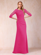 Cressida Joy Hot Pink front view mother of the bride dress