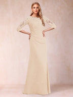 Cressida Joy Champagne back view mother of the bride dress
