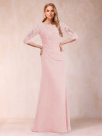 Cressida Joy Pearl Pink front view mother of the bride dress