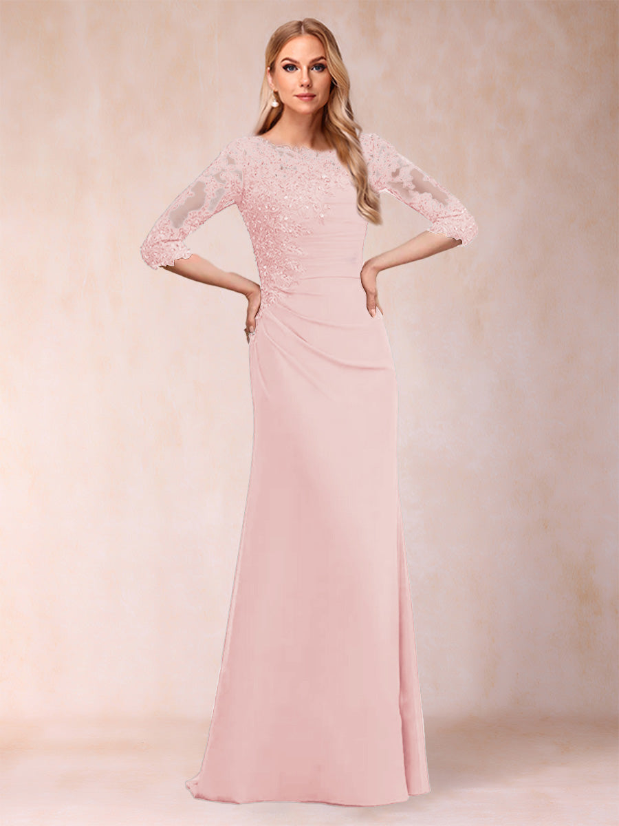Cressida Joy Pearl Pink front view mother of the bride dress
