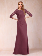 Cressida Joy Plum front view mother of the bride dress