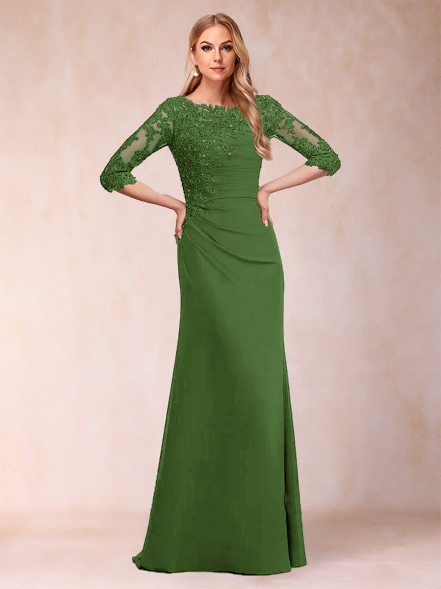 Cressida Joy Olive Green front view mother of the bride dress