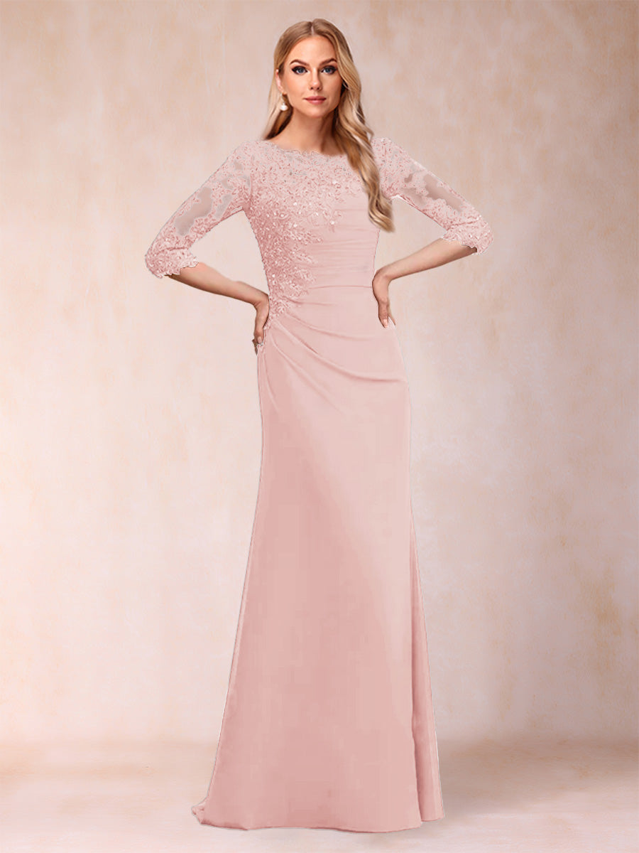Cressida Joy Pearl Pink back view mother of the bride dress