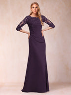 Cressida Joy Plum back view mother of the bride dress