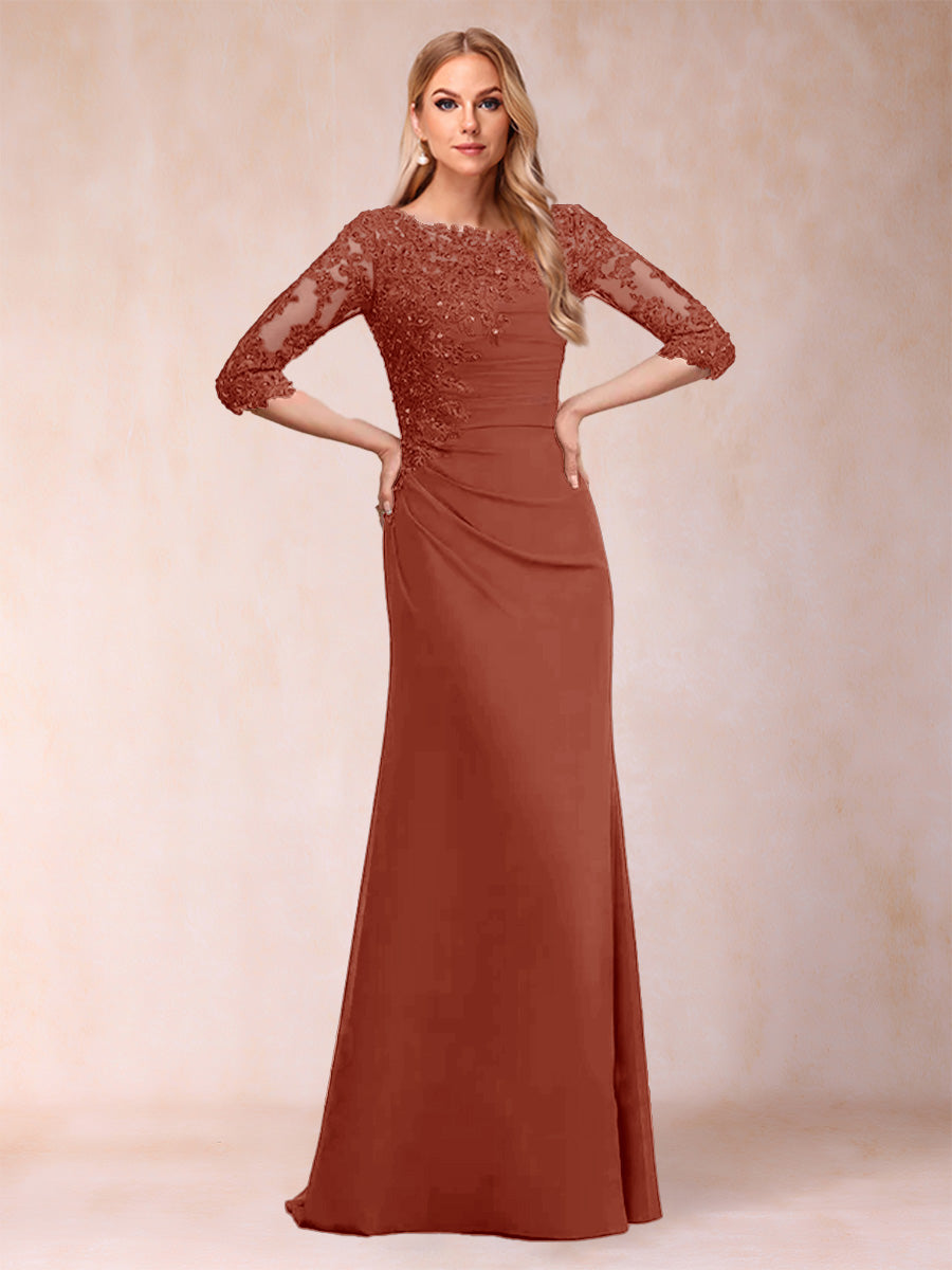 Cressida Joy Rust front view mother of the bride dress