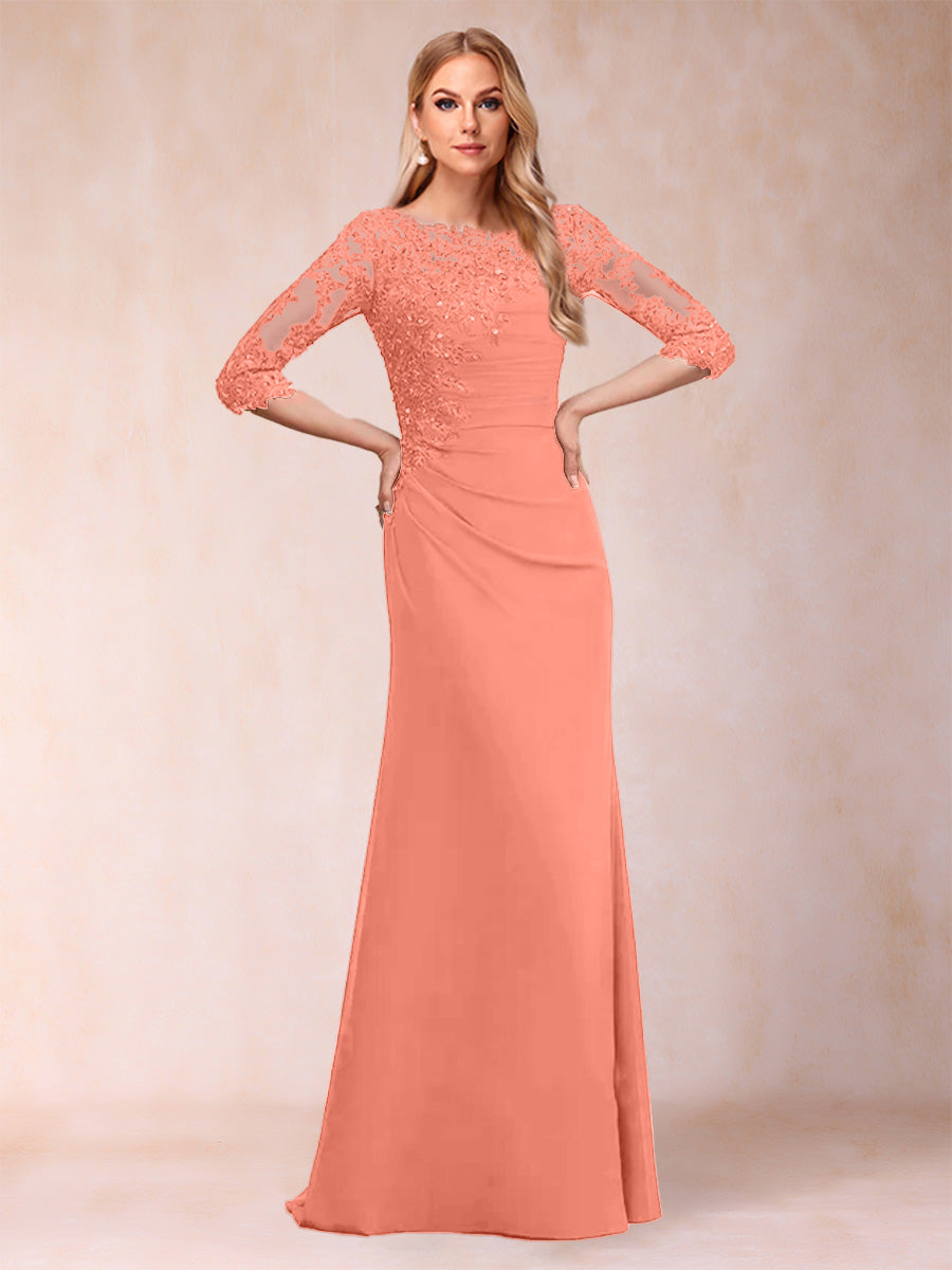 Cressida Joy Coral back view mother of the bride dress