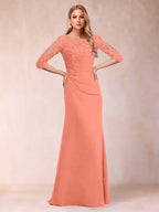 Cressida Joy Coral back view mother of the bride dress