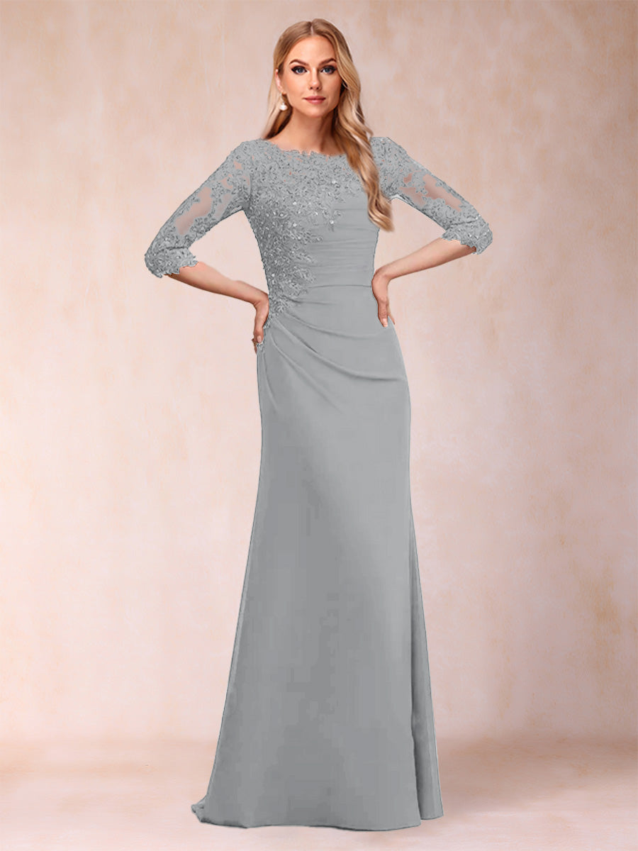 Cressida Joy Silver front view mother of the bride dress