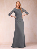 Cressida Joy Steel Grey front view mother of the bride dress
