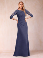 Cressida Joy Dusty Blue front view mother of the bride dress