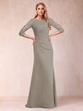 Cressida Joy Taupe front view mother of the bride dress