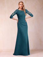 Cressida Joy Teal front view mother of the bride dress