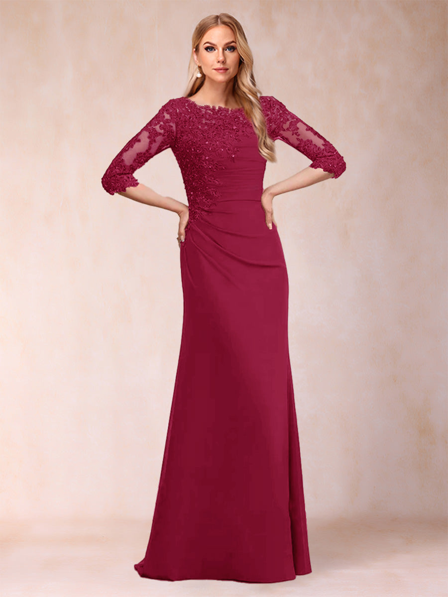 Cressida Joy Burgundy side view mother of the bride dress