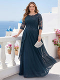 Demi June Navy Blue front view mother of the bride dress