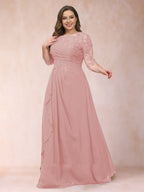 Demi June Dusty Rose back view mother of the bride dress
