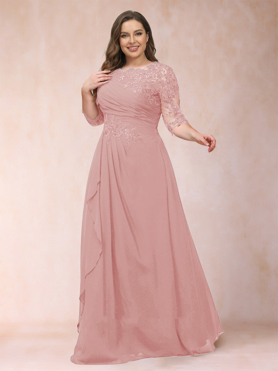 Demi June Dusty Rose back view mother of the bride dress