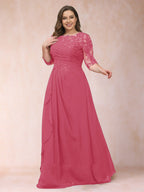 Demi June Fuchsia front view mother of the bride dress