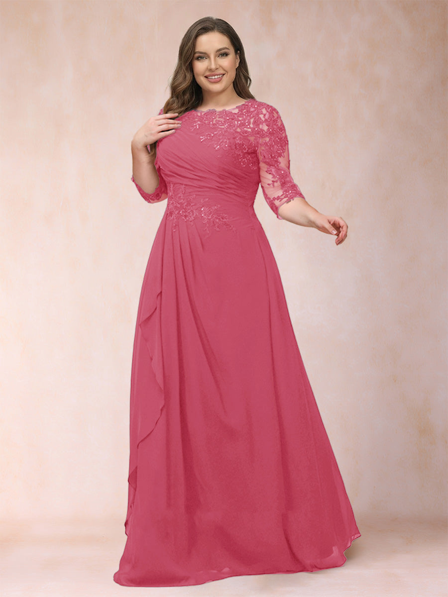 Demi June Fuchsia front view mother of the bride dress