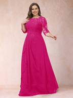 Demi June Fuchsia back view mother of the bride dress