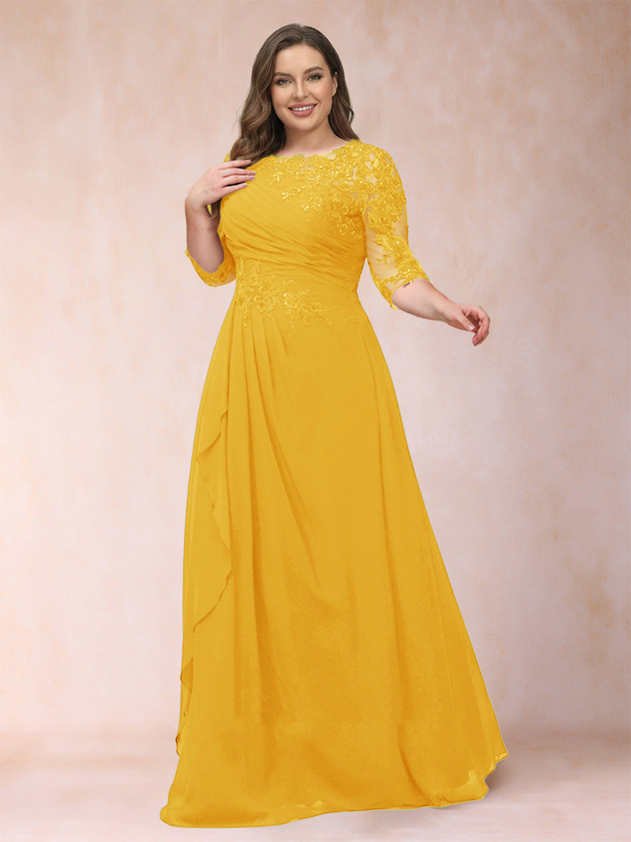 Demi June Gold front view mother of the bride dress