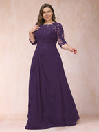 Demi June Grape front view mother of the bride dress