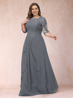Demi June Grey front view mother of the bride dress