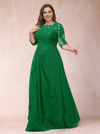 Demi June Forest Green front view mother of the bride dress