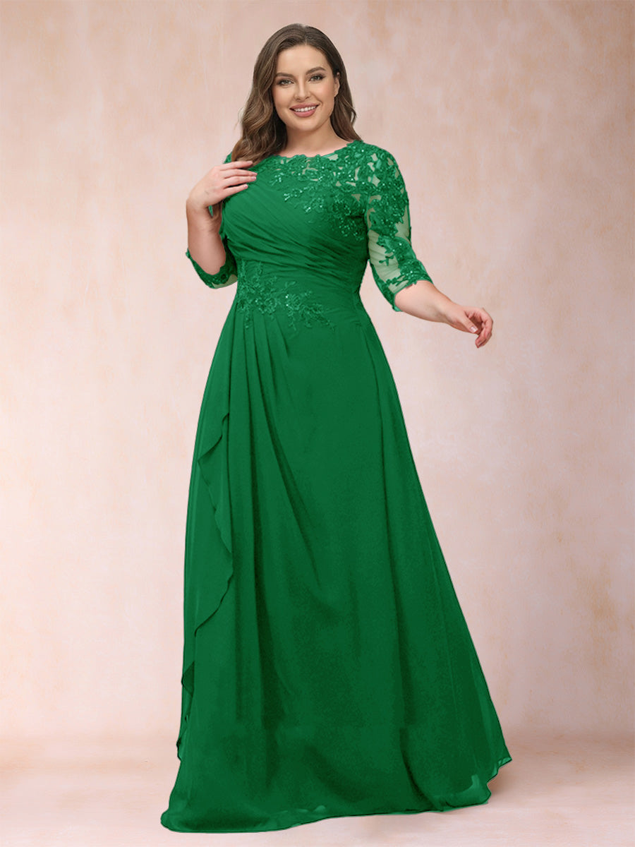 Demi June Forest Green front view mother of the bride dress